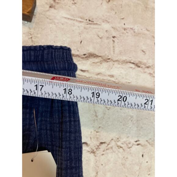 Wonderly Gauze Lounge Pants Womens 2X Navy Elastic Waist Pull On Frayed Hem Plus - Picture 13 of 16